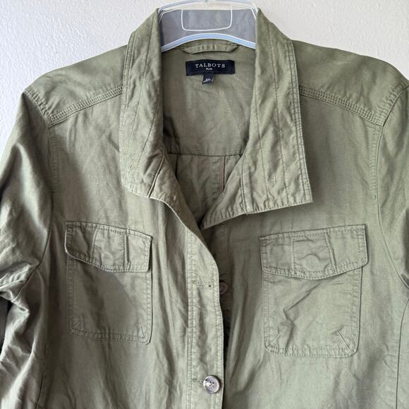 Talbots Safari Army Green Jacket size 2X - Picture 3 of 9